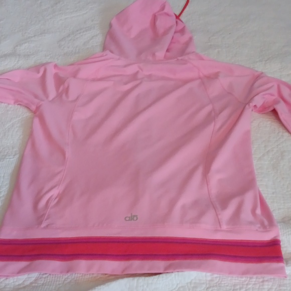 Alo Yoga Pink Full Zip Nylon Hooded Jacket - Picture 11 of 11